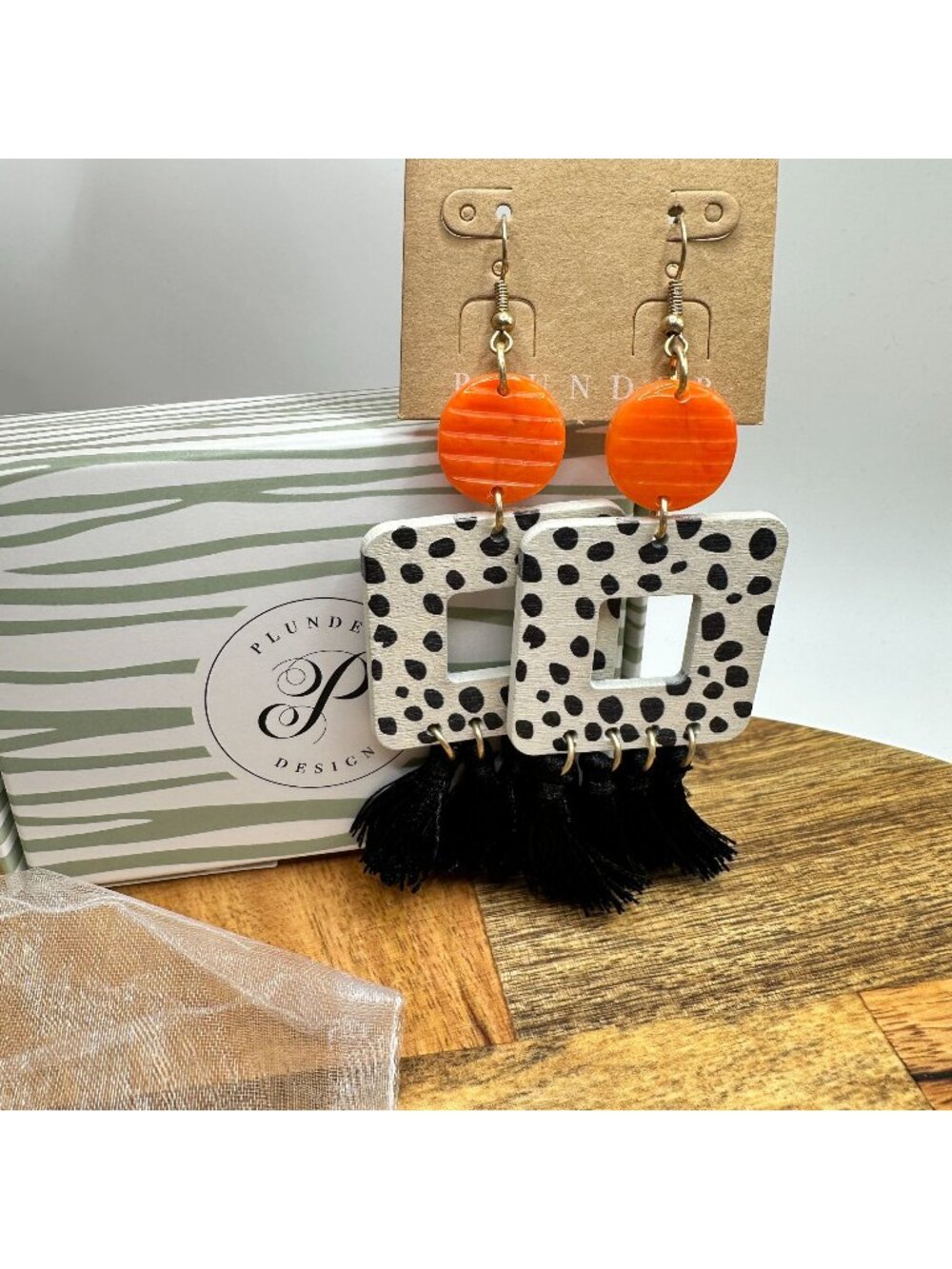 Plunder Design Polka Dot & Tassel Earrings - Bold & Fun Statement Piece